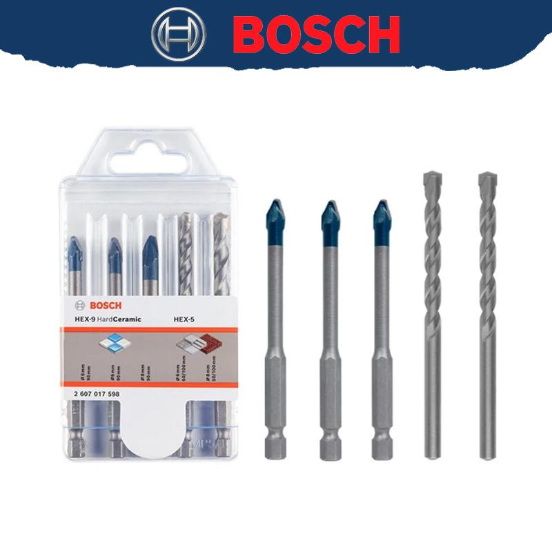 BOSCH 2607017598 Профессиональный набор сверл HEX-9 HardCeramic + HEX-5, 5 шт. Диаметр сверл по бетону 6/8 мм 90/100 мм