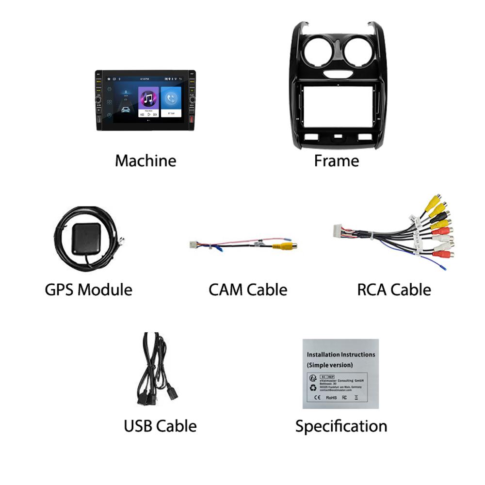 8-дюймовый Android для Renault Duster 2015-2020 с кнопкой, автомобильным радио, видео, мультимедиа, GPS-плеером, 1 + 32 ГБ