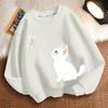 Cute Cat Hoodies for Children Autumn, Round-neck Long-sleeved Loose Casual Jackets for Boys and Girls