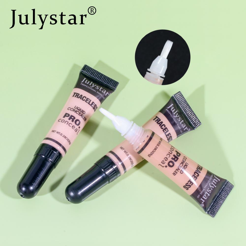 JULYSTAR Waterproof Concealer Facial Makeup Foundation Black Eye Circles Covering Liquid Foundation Oil Control Sweat Prevention