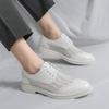 Summer New Handmade Mens Wingtip Oxford Shoes White Breathable Leather Brogue Men's Dress Shoes Classic Business Formal Shoes