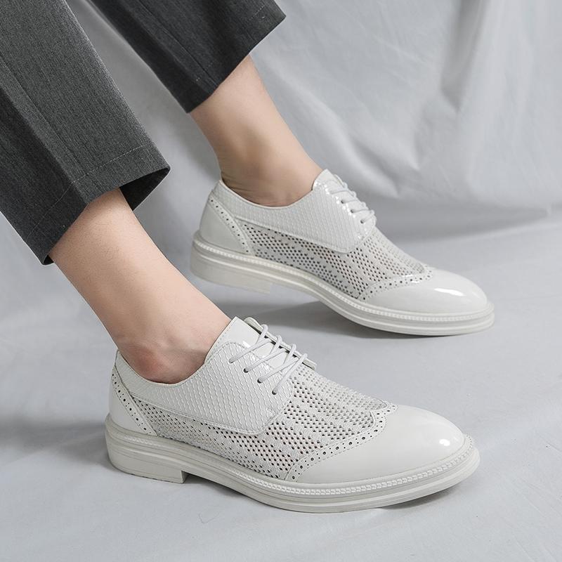 Дизайнерская обувь модного бренда на платформе, повседневная, для свадебного платья, оксфорды, на шнуровке, формальная, мужская, кожаная, универсальная, мужская рабочая обувь