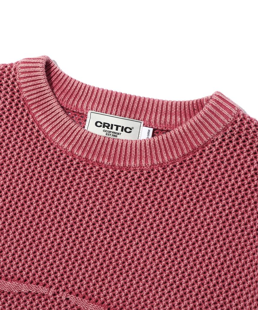 CRITIC Wormhole Logo Natural Dyeing Mesh Knit Pink