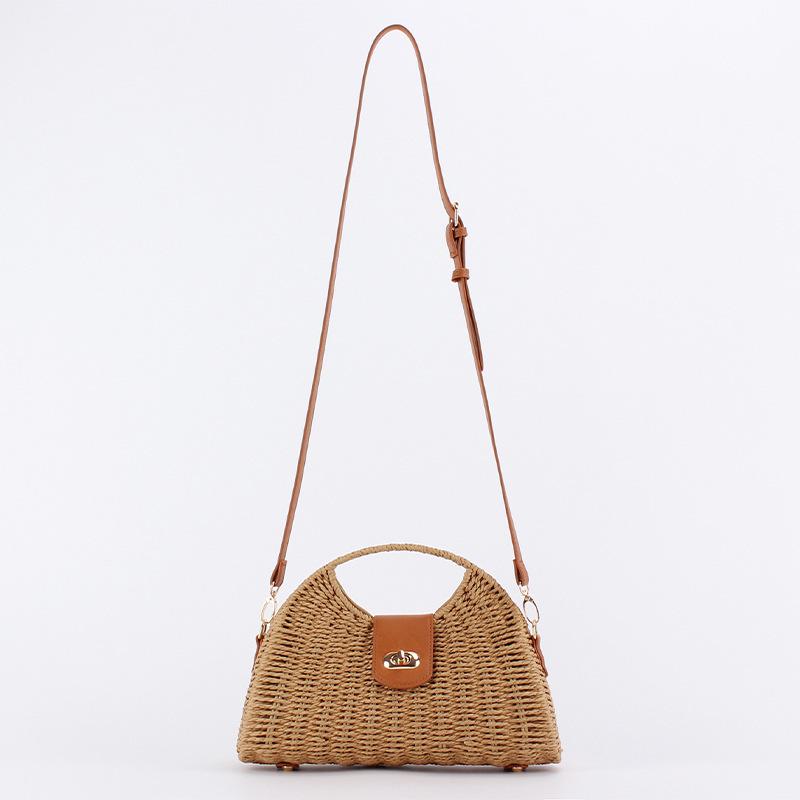 Trendy Hand-Woven Designer Paper Rope Straw Crossbody Bag for Women