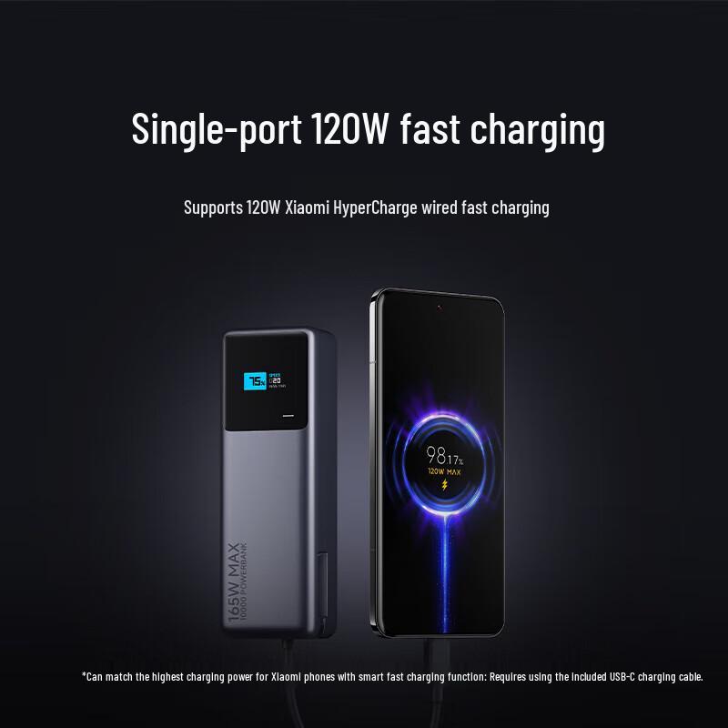 Xiaomi 120W Fast Charging Power Bank with Built-in Cable