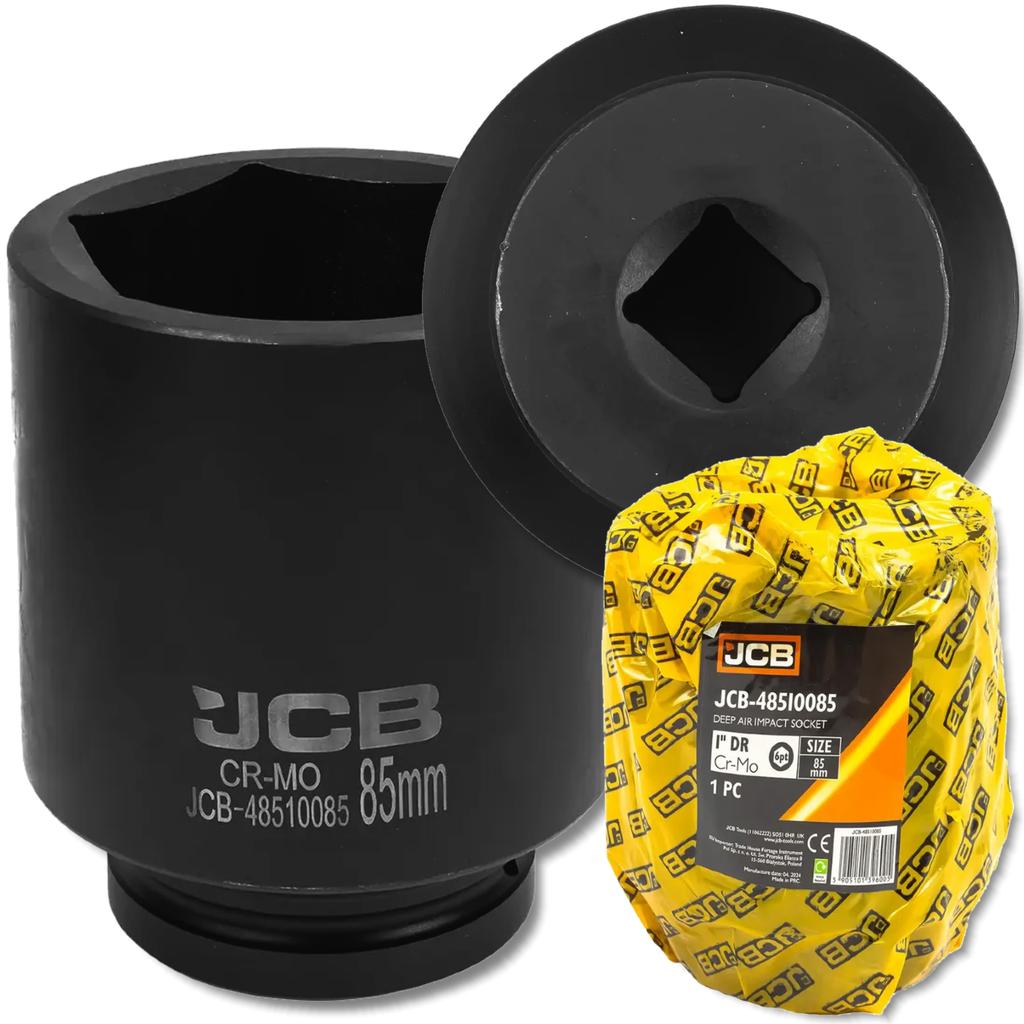 JCB 1" 85mm Deep Impact Socket 6-Point Cr-Mo Socket Wrench