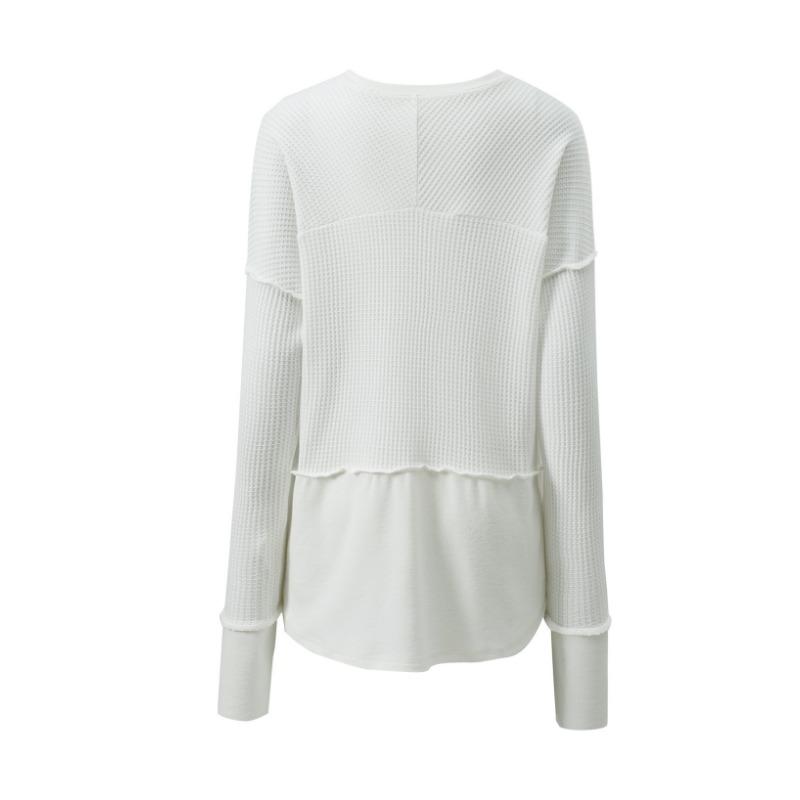 Осенне-зимняя женская повседневная рубашка с длинным рукавом, однотонная свободная толстовка в стиле пэчворк