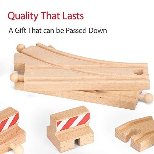 BRIO 50-Piece Add-On Rail Set (33772) for ages 3 and up. [Toy, Wooden Toy, Wooden Rail Set, Gift (Birthday/Christmas)]