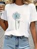 (Азиатский размер) Топ-футболка в стиле цветочного тренда 90-х с принтом Женская Женская Модная одежда Футболка с коротким рукавом Женские Графические футболки