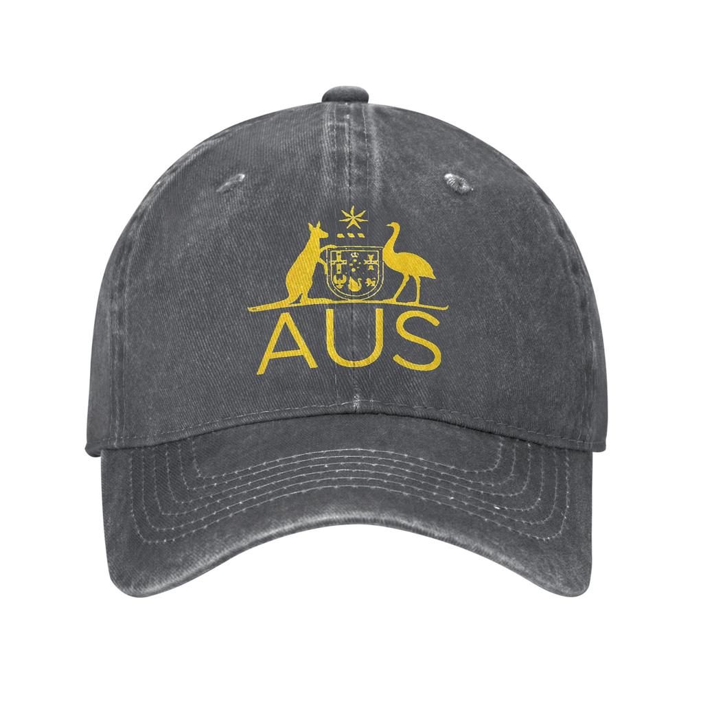 Australia Kangaroo and Emubird Baseball Caps Vintage Distressed Denim Aus Aussie Snapback Cap for Unisex Women Outdoor Soft Hat