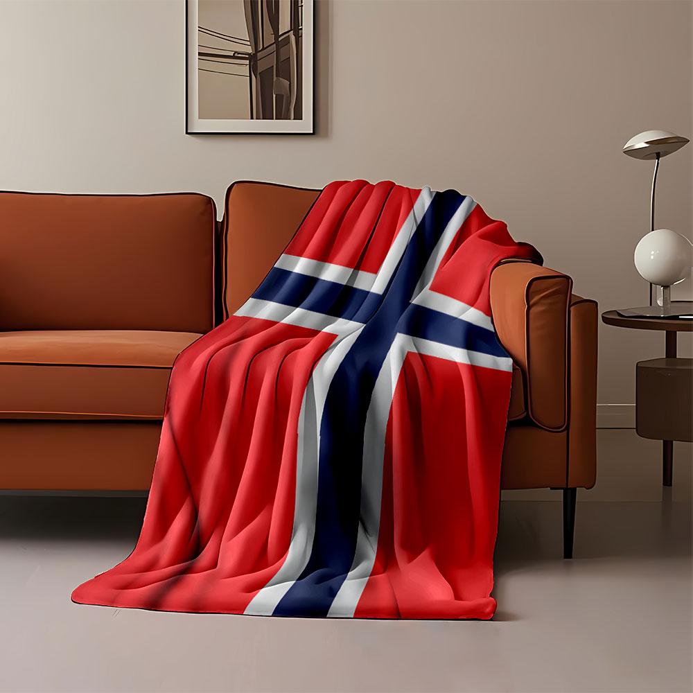 Norwegian Flag Design Blanket print blanket soft and cozy perfect for the living room bed sofa or a nap,gift
