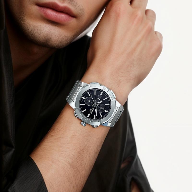 Casio STANDARD Series Retro Sports Trend Quartz Movement Stainless Steel Strap Japanese and Korean Watch Men's Watch Black Dial MTP-E501D-1AV