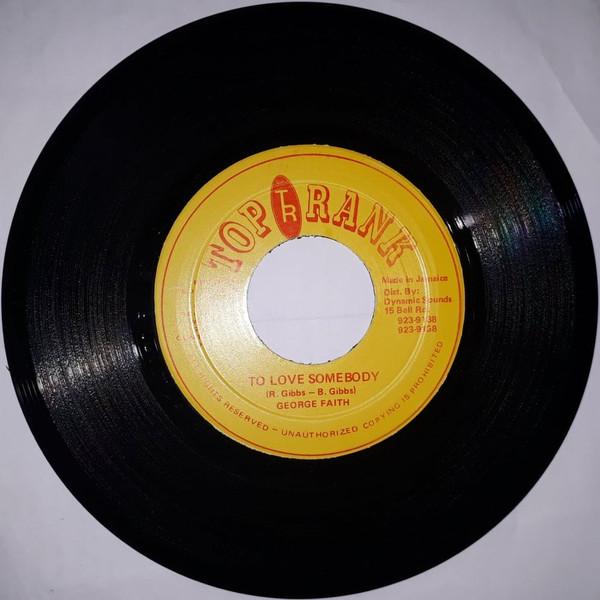 7-дюймовая пластинка GEORGE FAITH To Love Somebody NONE Top Rank Ямайка Регги Ска Даб Б/у