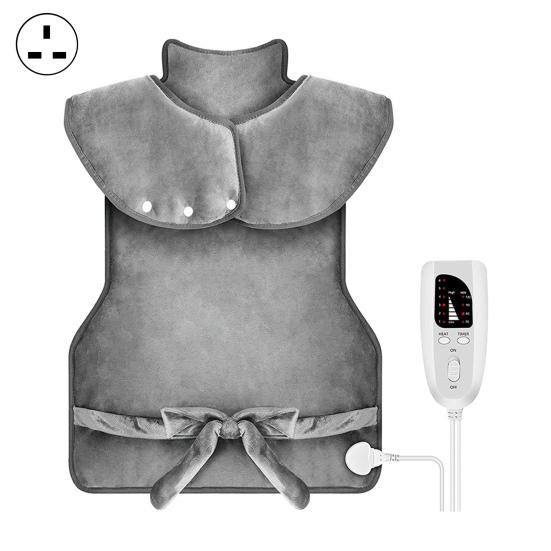 Электрический нагревательный платок с автоматическим выключением, розетка UK, регулируемые кнопки, быстрый нагрев, обогрев плеч, шеи, спины, 6 уровней регулировки температуры