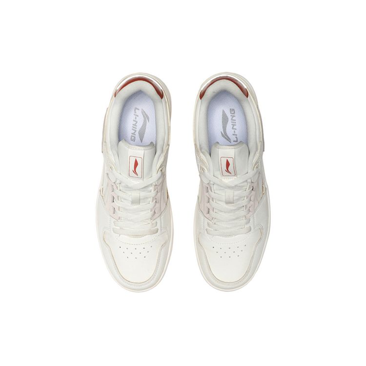 Li Ning Tianji Non-Slip Shock Absorption Wear-Resistant Breathable Low-Top Skate Shoes Men Sneakers Cloud-White AGCP299-5