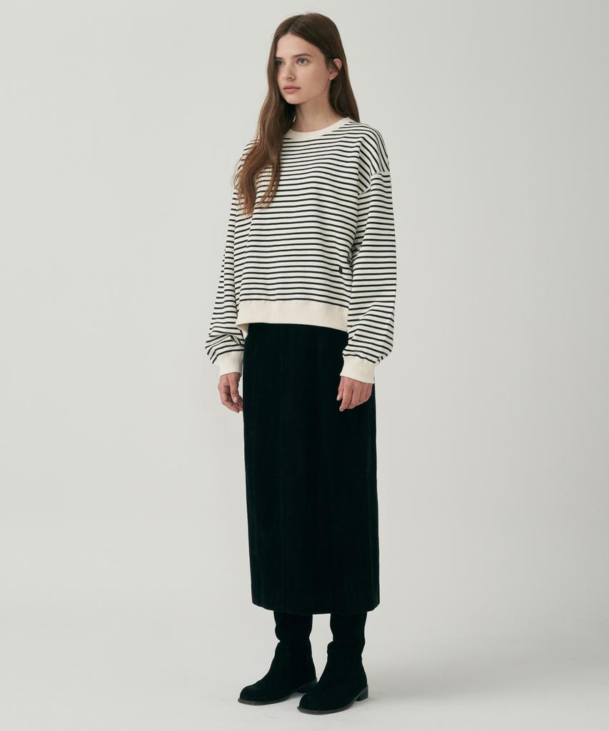 Mot Corduroy Slit Skirt - Black