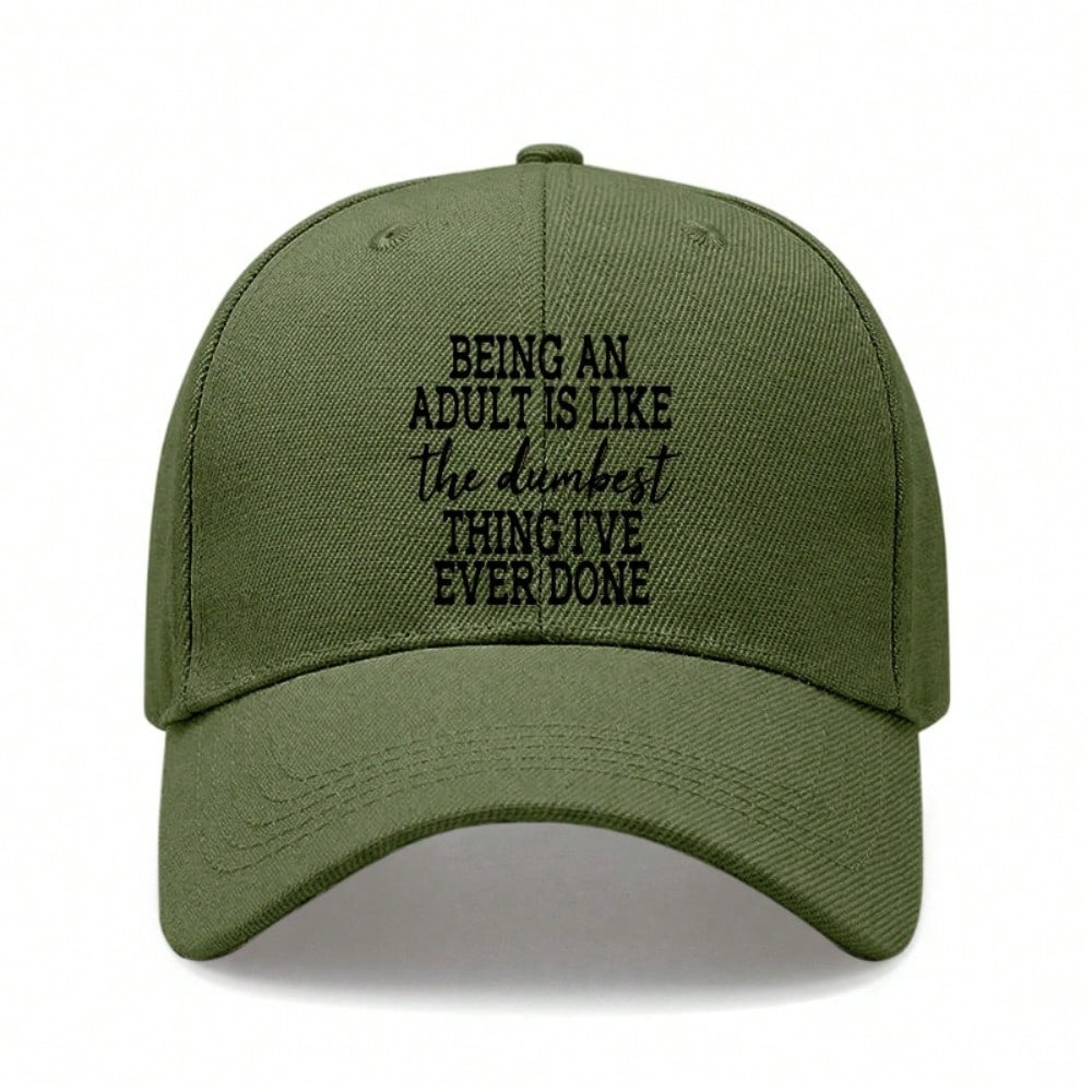 Funny Adult Baseball Cap, printed with funny words. Polyester, adjustable & breathable. Unisex casual hat for outdoor sports.