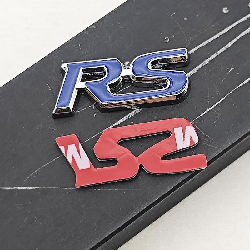AAALY1 3D Metal Car Steering Wheel Emblem RS Logo Sticker Badge Decals For Honda Civic Accord HRV CRV Jazz City Pilot Fit Accessories