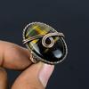 Шмель яшма драгоценный камень медная проволока обернутая ювелирное кольцо ручной работы подарок для нее все размеры