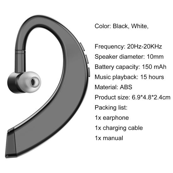 Portable Bluetooth-compatible 5.0 Wireless Ear-hook Business Sports Earphone Headset