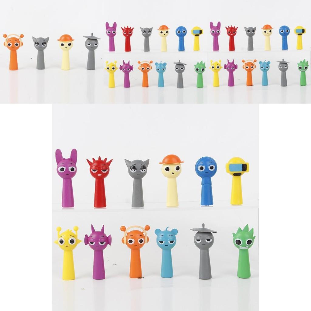 Colorful Sprunki Rhythm Box Pvc Figures Set Anime Style Collectible Blind Box Toys