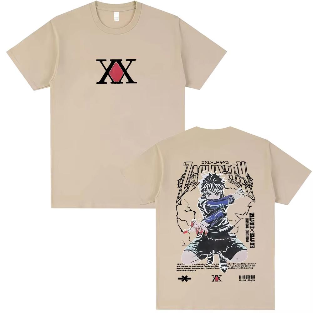 2026 Graphic Tshirt Killua Zoldyck Double Sided Print T Shirts Unisex Women Casual Crewneck Tshirts Ins