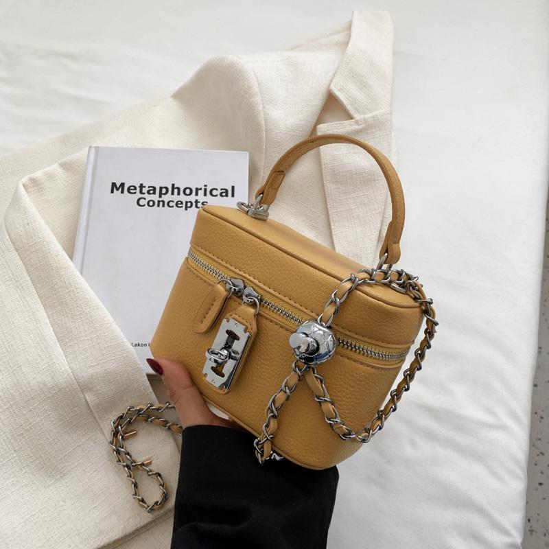 Модные цепочки, сумки через плечо, модные сумки из искусственной кожи с застежкой-молнией, однотонные женские мини-сумки квадратной формы