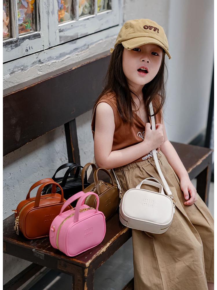 Ретро Однотонная Сумка-тоут и Кроссбоди с Буквами для Детей - Универсальный Кошелек для Монет для Родителей и Детей