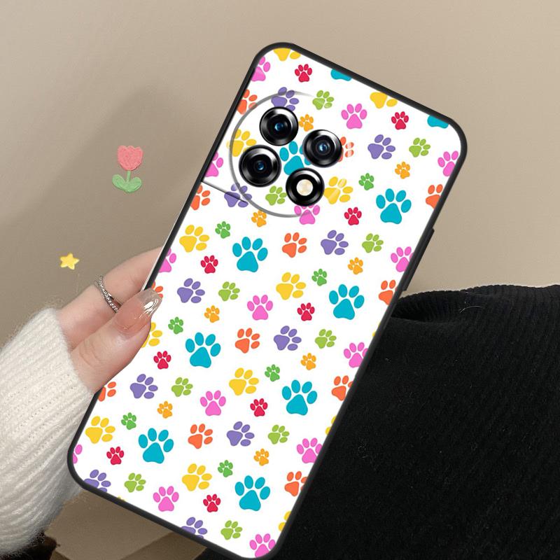 Cat Dog Paws Case For OnePlus 13T 13R 12R 10T 8T 15 13 12 11 10 Pro Nord 5 CE 2 3 4 Lite N20 N30 Cover