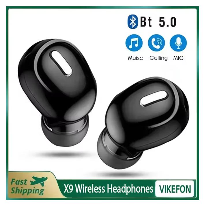 2025 X9 Беспроводные наушники Bluetooth-совместимые 5.0 с микрофоном Одиночный вкладыш Спортивная гарнитура Для Xiaomi Huawei Стерео звук Наушники