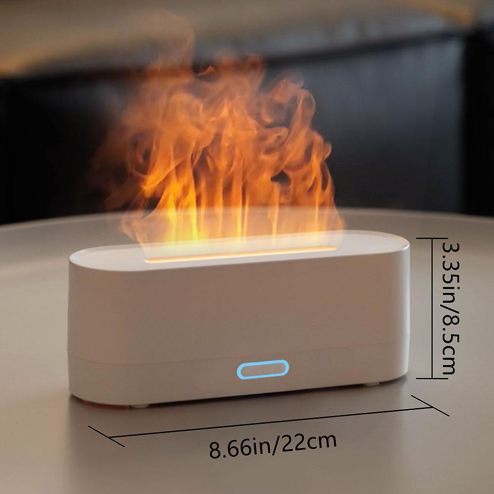 New Flame Air Humidifier Aroma Diffuser 160mL Ultrasonic Cool Mist Maker Fogger Led Essential Oil Simulation Flame Lamp Difusor