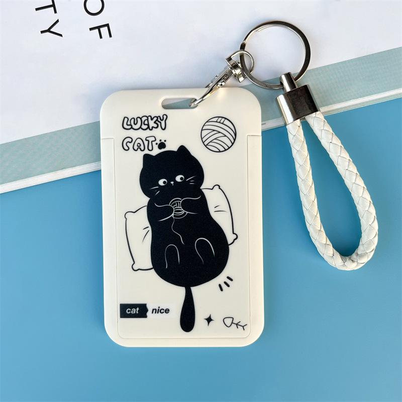 Чехол с мультяшным принтом, идентификационная бирка, чехол для рабочей карты с эластичным ремешком на запястье, держатель для бейджа, чехол для деловой карты доступа