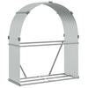 Fireplace Log Storage Stand Silver 120 x 45 x 140 cm Galvanized Steel