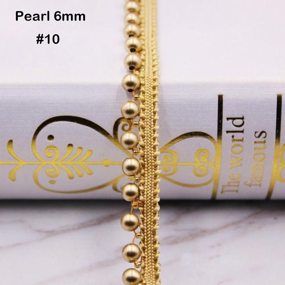 Ткань для одежды Отделка Кружевная отделка Ручная работа Жемчужная бисерная кружевная лента Жемчужная оплетка Кружевная лента