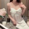 White Super Popular Suspender Thin Pure Desire Wind Summer Simulation Silk Nightdress
