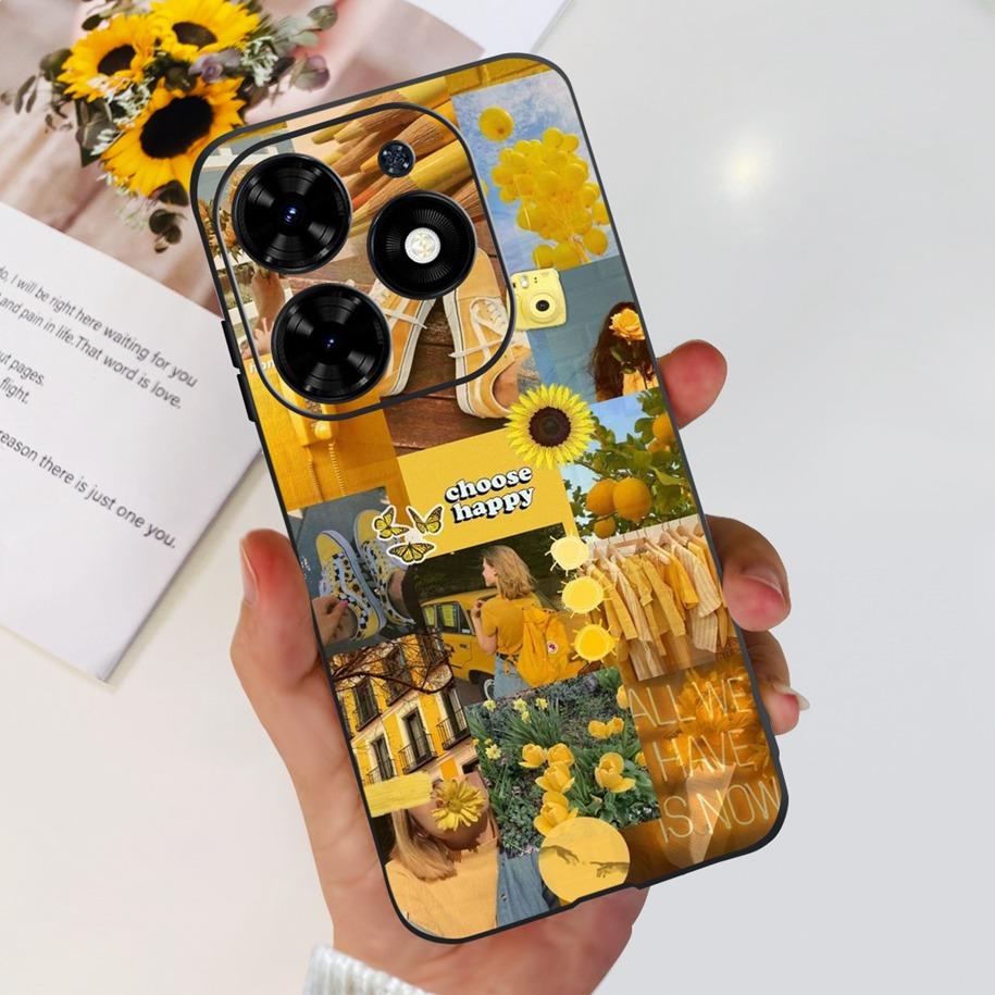 Чехол для Tecno Spark Go 2024 Популярный Цветок Астронавт Capa Силиконовый Мягкий Чехол для Tecno SparkGo 2024 BG6 Ударопрочный Корпус Телефона