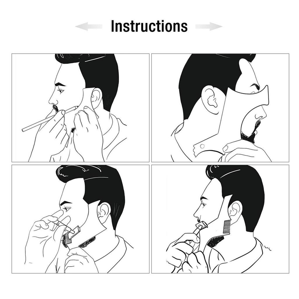 Серия для ухода за бородой для мужчин Расческа для укладки бороды Линейка для подравнивания Инструмент для укладки бороды