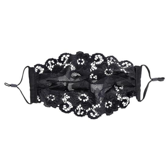 Черная кружевная защита для лица с цветочным принтом, регулируемая веревка для ушей, дышащая, одинарная, двухслойная, для езды на велосипеде, бега, летняя женская защита для лица