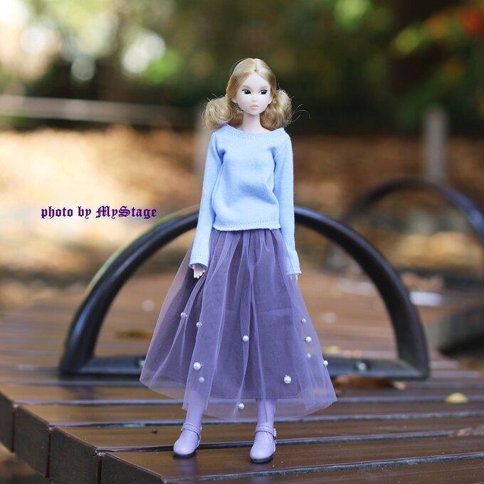 Doll Chitose Green Tulle Bead Skirt OBITSU Pure clothes S112-005 (fits Momoko, Jenny, body, MISAKI, Neemo)