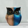 Modern Classy Lucky Owl Resin Art Figure Showpiece -(Pack of 1, Pink & Blue)