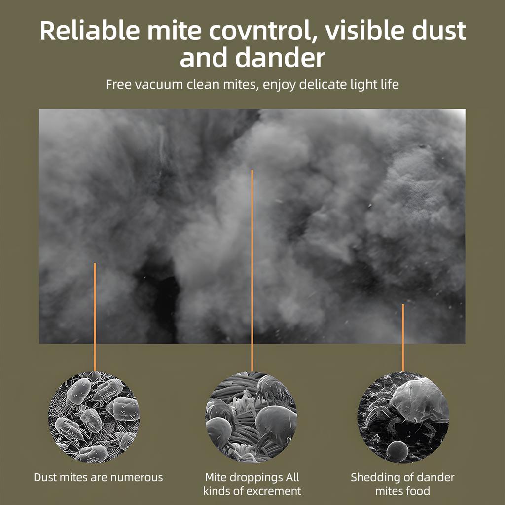 Пылесос для кровати, 10 кПа, сильное всасывание и малошумный моющийся HEPA-фильтр фиолетового цвета для глубокой очистки