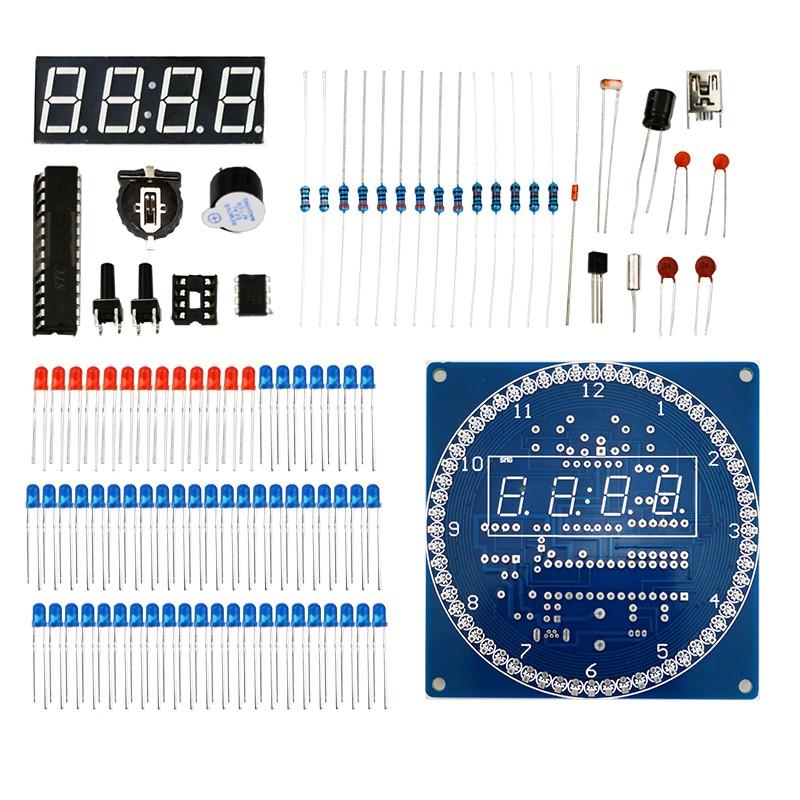 DIY Rotating Digital LED Display Module Alarm Electronic Digital Clock Kit 51 SCM Learning Board 5V DS1302