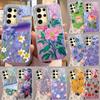 Case For Samsung Galaxy A56 S24 S25 Plus Ultra A15 A25 A55 A35 A16 A26 A36 Phone Cover Artistic Flower And Rose Patterns Bumper