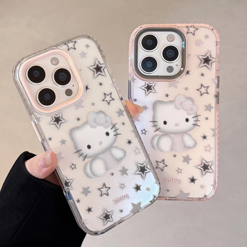 Чехол для телефона IPhone 16/15 с рисунком кота, Совместим с 17 Pro Max, Рамка с цветовыми блоками, Милый и крутой 13/11 Мягкий чехол