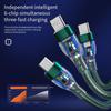 100 Вт 6A 3-в-1 USB-кабель, кабель для быстрой зарядки, многофункциональный зарядный шнур, USB-шнур, адаптер, плетеный провод для мобильного телефона, планшета, ноутбука