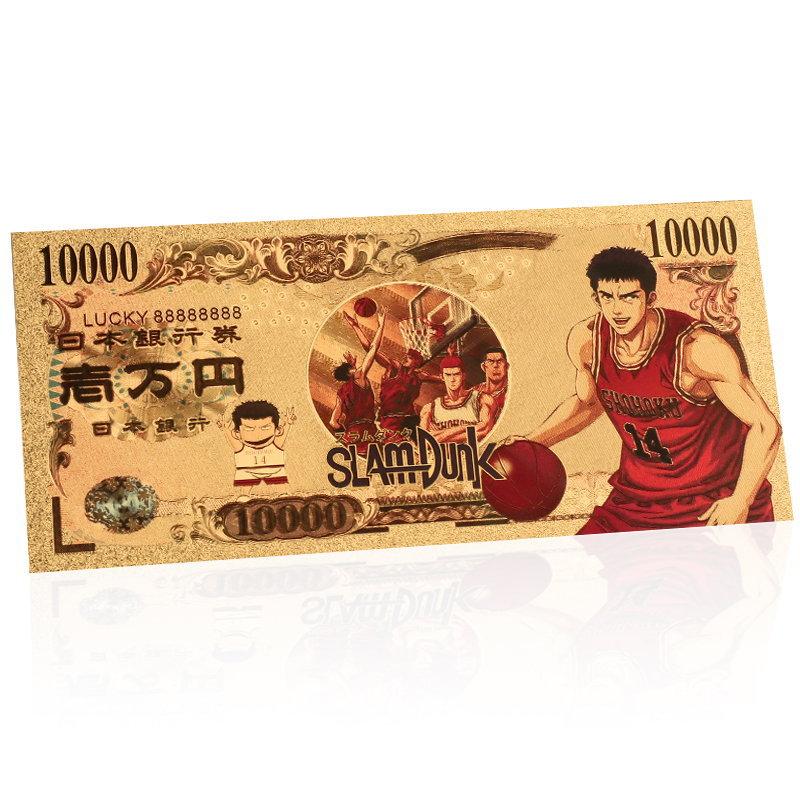 Basketball commemorative banknote, gold banknote, plastic coin, plastic gold foil banknote, anime peripheral gift box