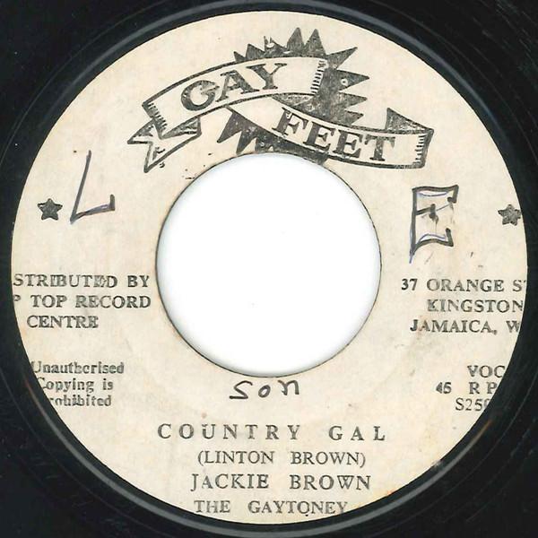 7-дюймовая пластинка JACKIE BROWN THE GAYTONES THE G Country Gal Country Man S250 Gay Feet 1972 Ямайка Регги Ска Даб Б/у