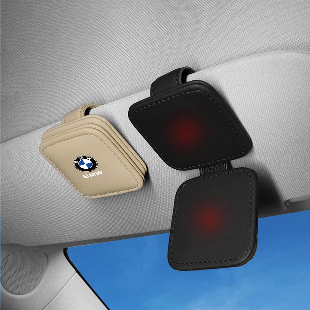 Car Sticker For BMW X4 X5 X6 X7 G30 G20 G32 G11 Special 1Pcs Leather Glasses Clips Car Sun Visor Sunglasses Fixed Holder YJSNJ- GTV53