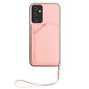 For Samsung Galaxy A54 5G Case Card Holder Kickstand Skin-Touch Phone Cover with Wrist Strap