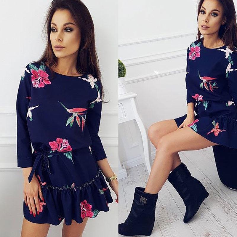 Premium Quality Fashion Women Long Sleeve Bodycon Casual Party Evening Mini Dress